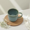 Green heat transfer ceramic mug, 13-ounce ceramic cup, heat-resistant coffee cup details Picture